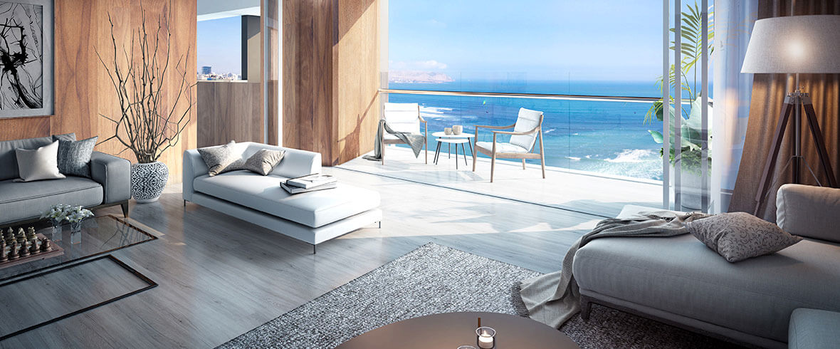 INTERIORES: SALA (VISTA AL MAR)